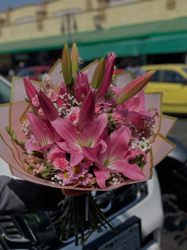Detalle sorpresa con rosas rosas y peluche – Florería Paola AR